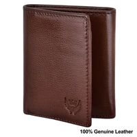 Lorenz TriFold Closure Umber Brown RFID Blocking Leather Wallet for Men with ID Slot